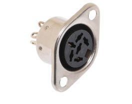 5 Pin DIN Female Solder Panel Mount Connector - 240° Style ...