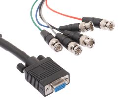 1ft VGA HD15 Female To IDC16 Adapter Cable – With Mounting Bracket, Gray