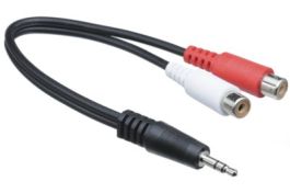 RCA jack to two (2) RCA plugs audio adapter cable 6 inches