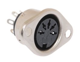 5 Pin DIN Female Solder Panel Mount Connector - 180° Style ...