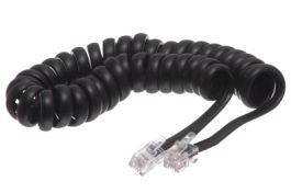 1.5 Inch Flat Leader Handset Cord - 6 FT - Flat Black