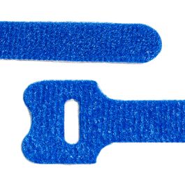 Hook and Loop Fastening Cable Ties - 8 Inch x 1/2 Inch - Blue - 10 Per Pack