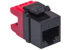 ICC Cat6 RJ45 Keystone Jack - HD Style - Black | ShowMeCables.com