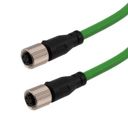 ShowMeCables M12 4 Position D-Coded Female/Female Cable, Foil Shielded ...