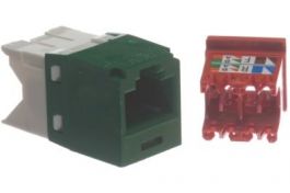 PCケーブル・コネクタ PANDUIT Cat5e RJ45 Panduit Cat5e Mini-Com TX5e RJ45 Keystone - Green | ShowMeCables.com