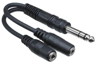 3.5mm 2-Cond Mono (Male Plug) to 3.5mm 3-Cond Stereo (Female Jack) Adapter