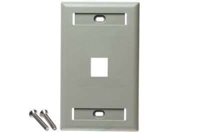 1 Port NetKey Flush Mount Screw-On Wall Plate - Single Gang - Gray ...