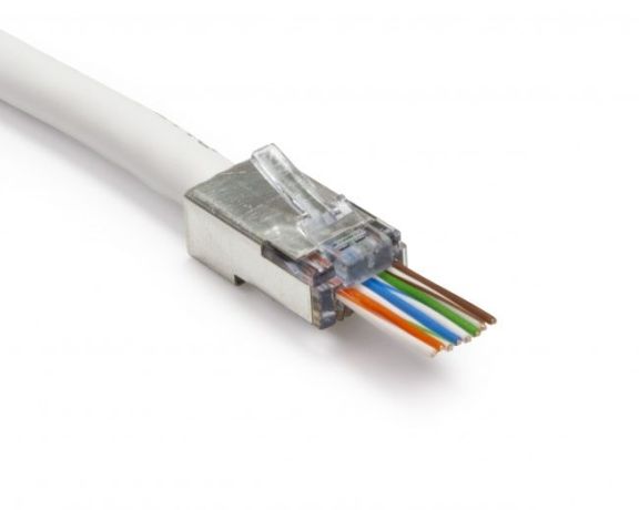 100) Cat6 RJ45 Pass-Through Connectors –