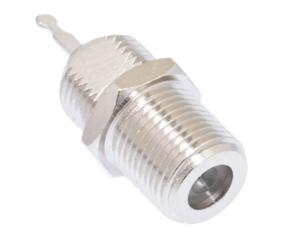 2-Pack F Type Female Chassis Panel Mount Coaxial Connector – Silver, Unbranded