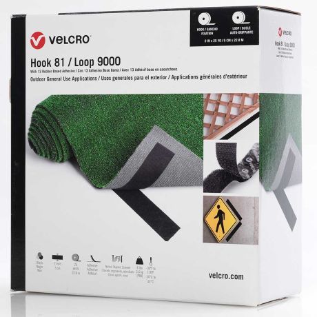 2-inch Black Rubber Adhesive VELCRO® Brand Hook Tape