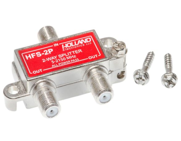 2-Way Coax Splitter - 5 to 2150 Mhz - All Ports Power Passive
