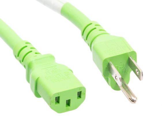 15 Amp NEMA 5-15P to C13 | CPU Power Cord 1 Foot | ShowMeCables.com