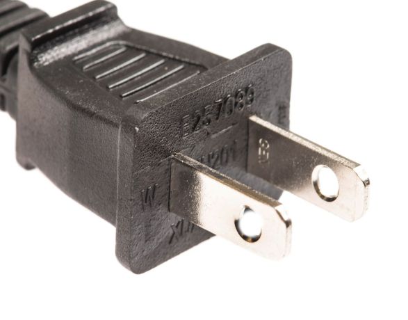 7 Amp Black NEMA 1-15 to C7 | Non-Polarized 2 Slot Power Cord 3