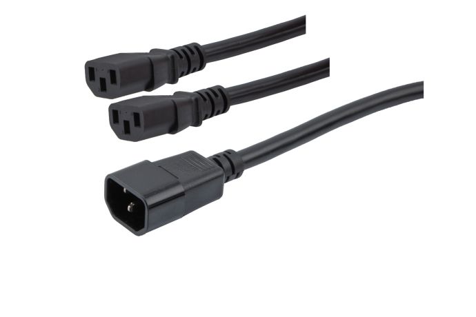 C14 to C13 Splitter Cable | C14 to Dual C13 15 Amp 250 Volt ...