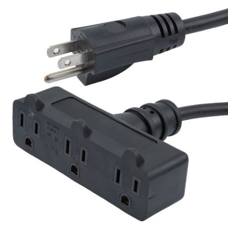 ShowMeCables NEMA 5 15P to Triple NEMA 5 15R Splitter Power Cord 15 Amp