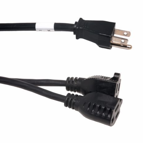 NEMA 5 15 to NEMA 5 15 Splitter Power Cord 15 Amp