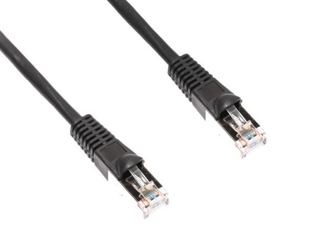 Shielded Cat5e Patch Cable - Black – 3 FT | ShowMeCables.com