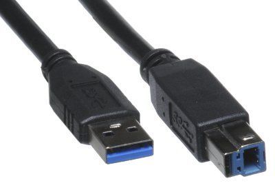 USB Printer Cable, v3.0, Blue, Type A to B Male, 6ft