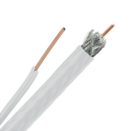 RG6 - Dual Shield - CCS - Ground wire - Coax Cable - White - 1000 FT