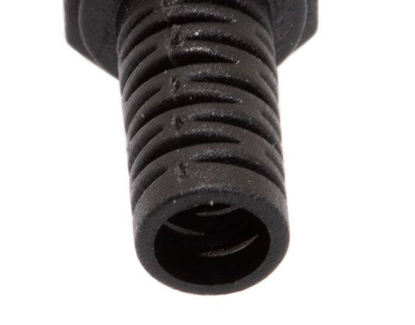 RCA Female Solder Connector with Strain Relief - Plastic - Black