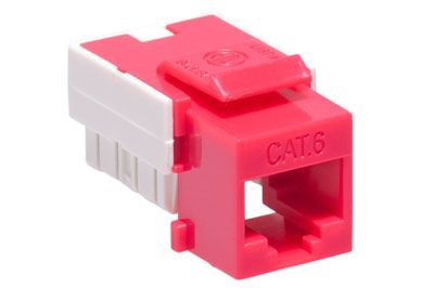 Cat6 RJ45 Keystone - Dual Row - Red | ShowMeCables.com