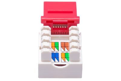 Cat6 RJ45 Keystone - Dual Row - Red | ShowMeCables.com