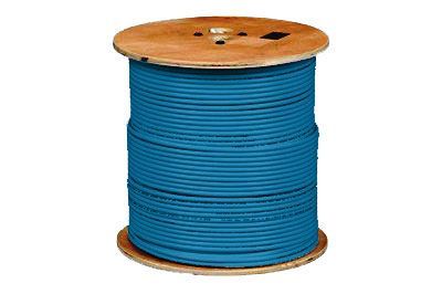 Cat6 Shielded Solid PVC Cable - Blue - 1000 FT