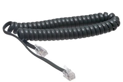 Cisco Medium Gray Coiled Handset Cord - Short Length - 4 Inch Flat