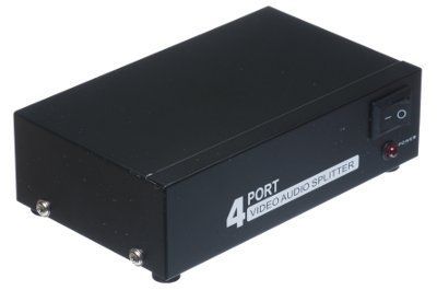 4-Way Composite Video & Stereo Audio Distribution Amplifier Splitter (1 ...
