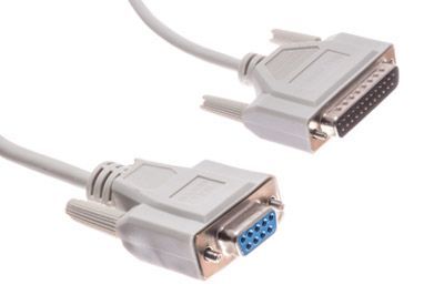 1ft Serial RS-232 Cable - DB25 Male To DB9 Female - Molded, For Modem/AT