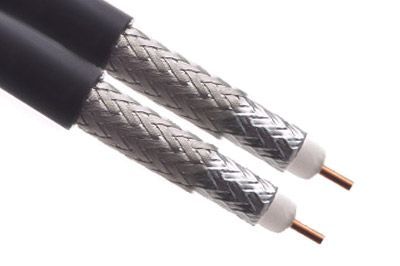 Dual RG6 - Dual Shield - CCS - Coax Cable - Black - Per FT Dual RG6 - Dual Shield - CCS - Coax Cable - Black - Per FT