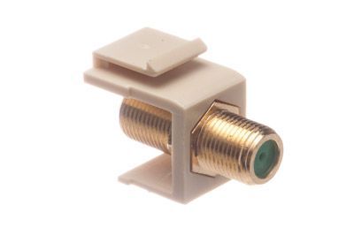 F Type F/F Coupler Keystone - Ivory | ShowMeCables.com