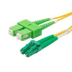 Fiber Optic Patch Cable | LC/APC to SC/APC Duplex | Plenum Rated | 9/ ...