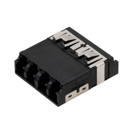 L-com LC/LC Quad Adapter, Translucent Internal Shutter, Side Spring, No ...