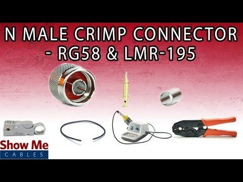 N Male Crimp Connector - RG58 & LMR-195 | ShowMeCables.com