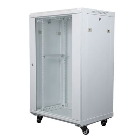 L-com 19 inch Wide Wall Mount Cabinet 22U 23.6in(600mm) Depth Network Cabinet  RAL9003 -Signal White
