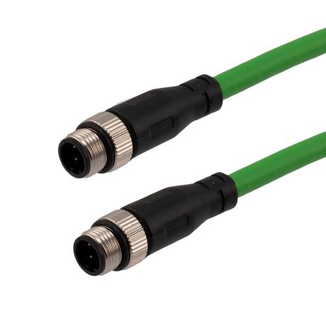 ShowMeCables M12 4 Position D-Coded Male/Male Cable, Foil Shielded, 10 ...
