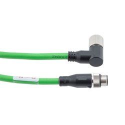 ShowMeCables M12 4 Position D-Coded Male/ RA Female Cable, Foil ...