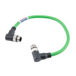 ShowMeCables M12 4 Position D-Coded RA Male/RA Male Cable, Foil ...