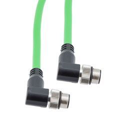 ShowMeCables M12 4 Position D-Coded RA Male/RA Male Cable, Foil ...