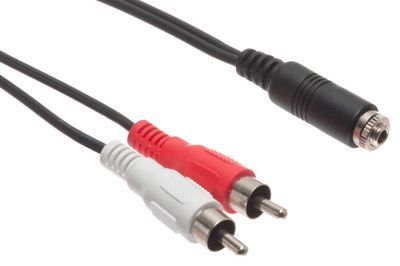 6 ft Stereo Audio Cable - 3.5mm Male to 2x RCA Female