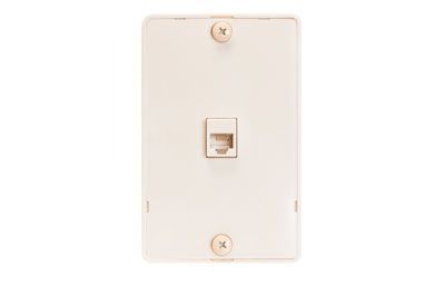 thumbnail image 2 of 1-Port RJ11 6P4C Telephone Wall Plate – Smooth, White, Female Jack 2 of 4