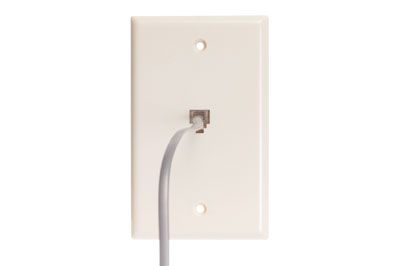 RJ11 - Single Gang - Almond Smooth Finish Wall Plate