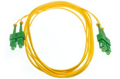 1, 2, 3, Or 5 Meter SC UPC To SC APC Fiber Optic Cable (Duplex Single Mode, 9/125, Yellow) 2 thumbnail image