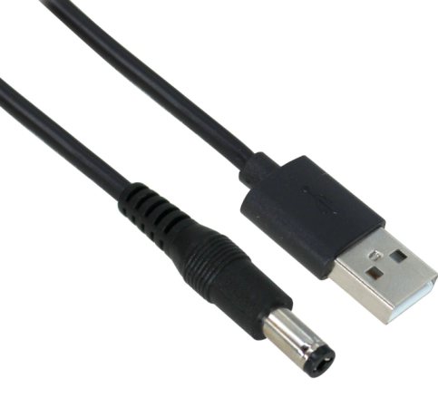 DC Power Cable, 2.1mm Female to USB A