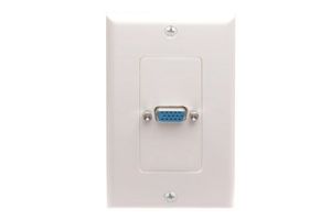 Slim Line HD15 VGA Decora Wall Plate - Single Gang - 1 Port - White