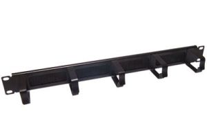 ShowMeCables Front Cable Manager with D-Rings and Brush Grommet - 1 RU