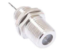 F-Type Female Chassis Mount Connector with Nut & Washer