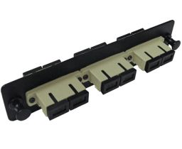 Multimode Fiber Adapter Panel - 3 Ceramic Duplex SC/UPC Couplers - OM1