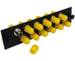 Single Mode Fiber Adapter Panel - 12 Simplex ST Couplers